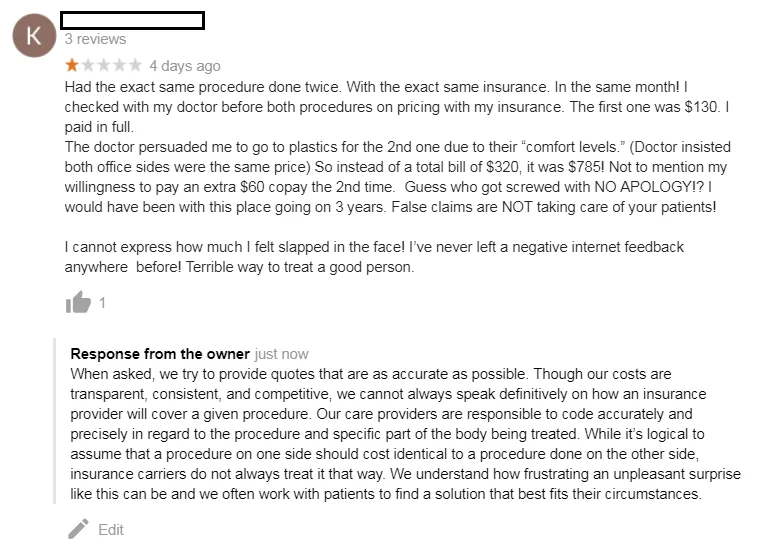 A response to a bad review.