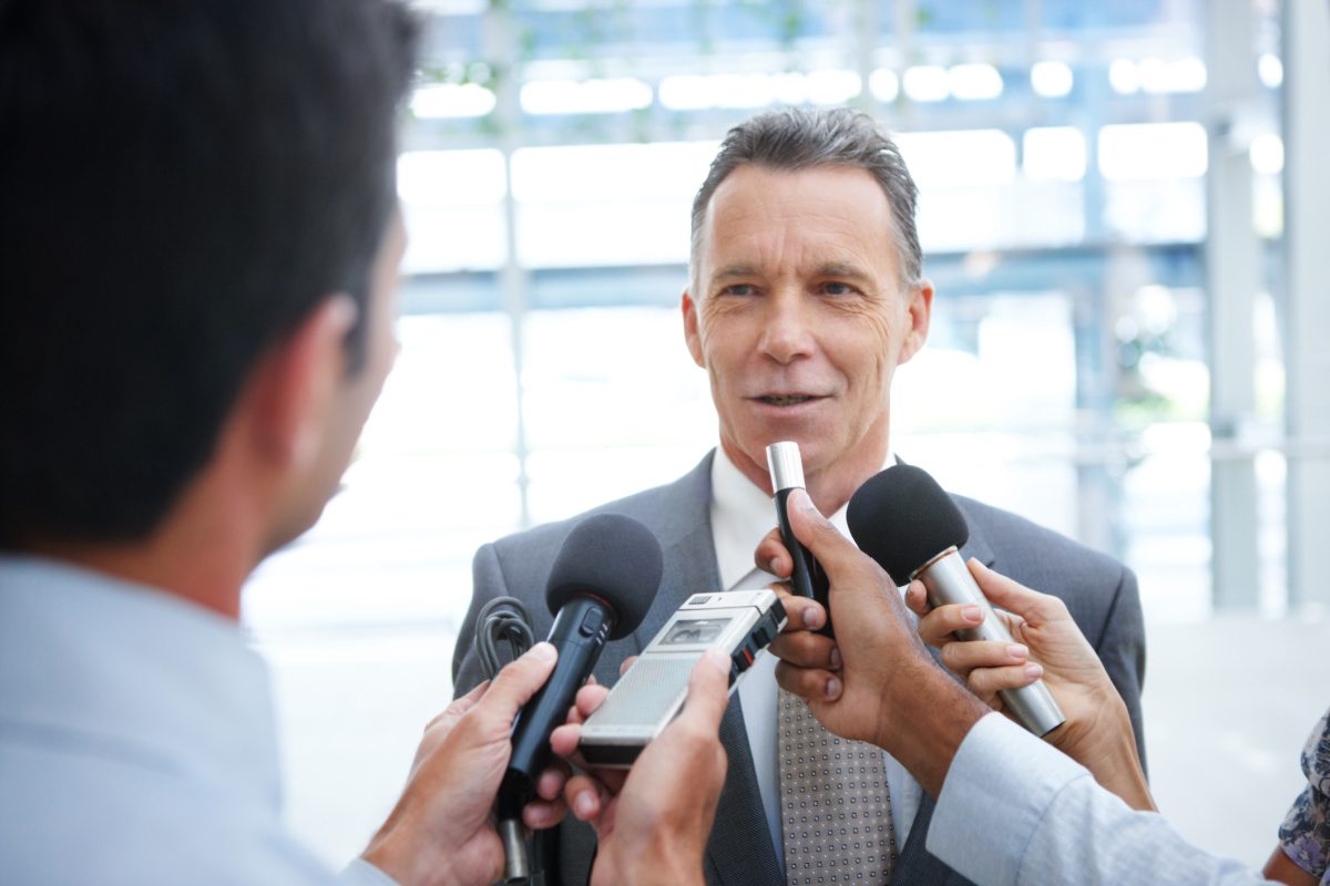 Attorney talking to the media